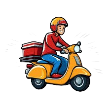 Delivery person on bicycle with tiffin boxes