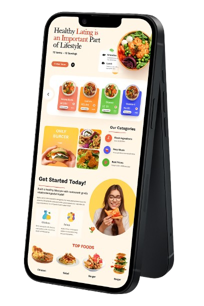 Food delivery app on mobile phone